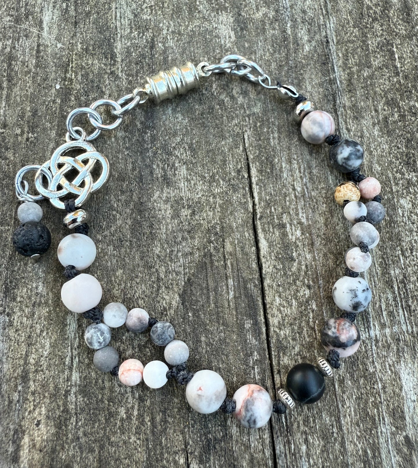 Zebra Jasper Knotted Bracelet