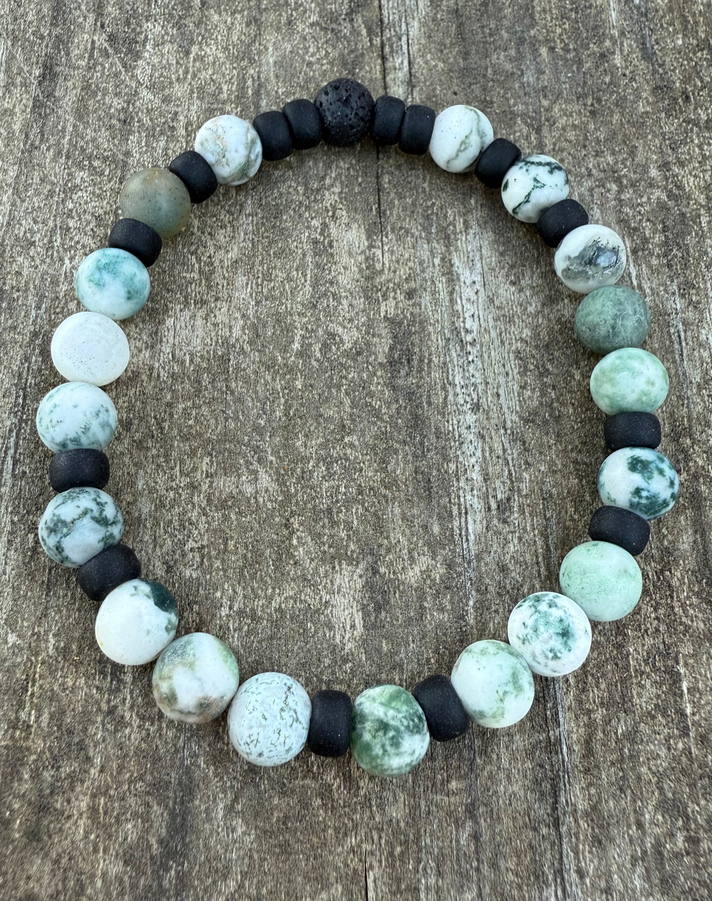Moss Tree Agate Stretch Bracelet