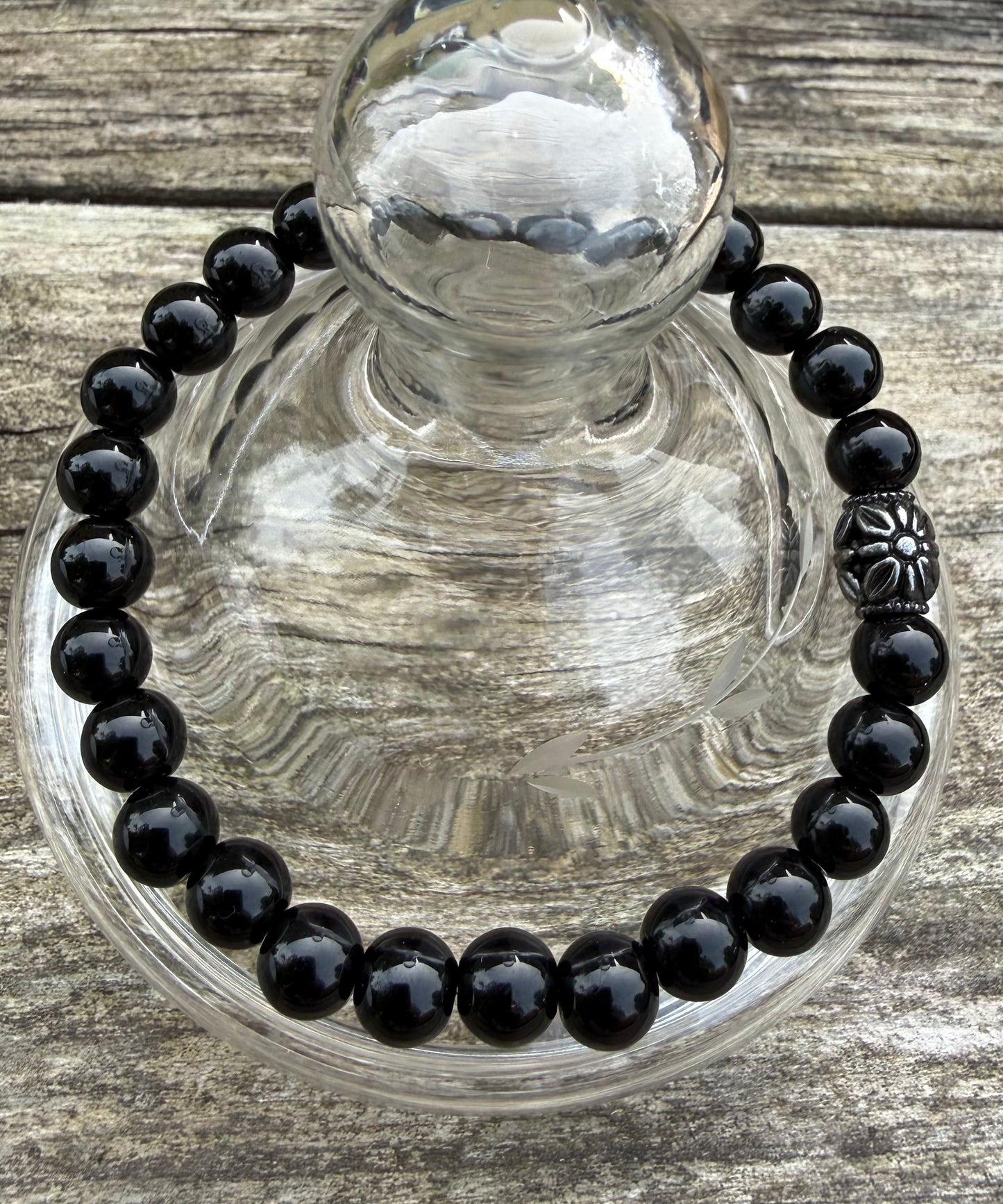 Black Jasper 8mm Beaded Stretch Bracelet