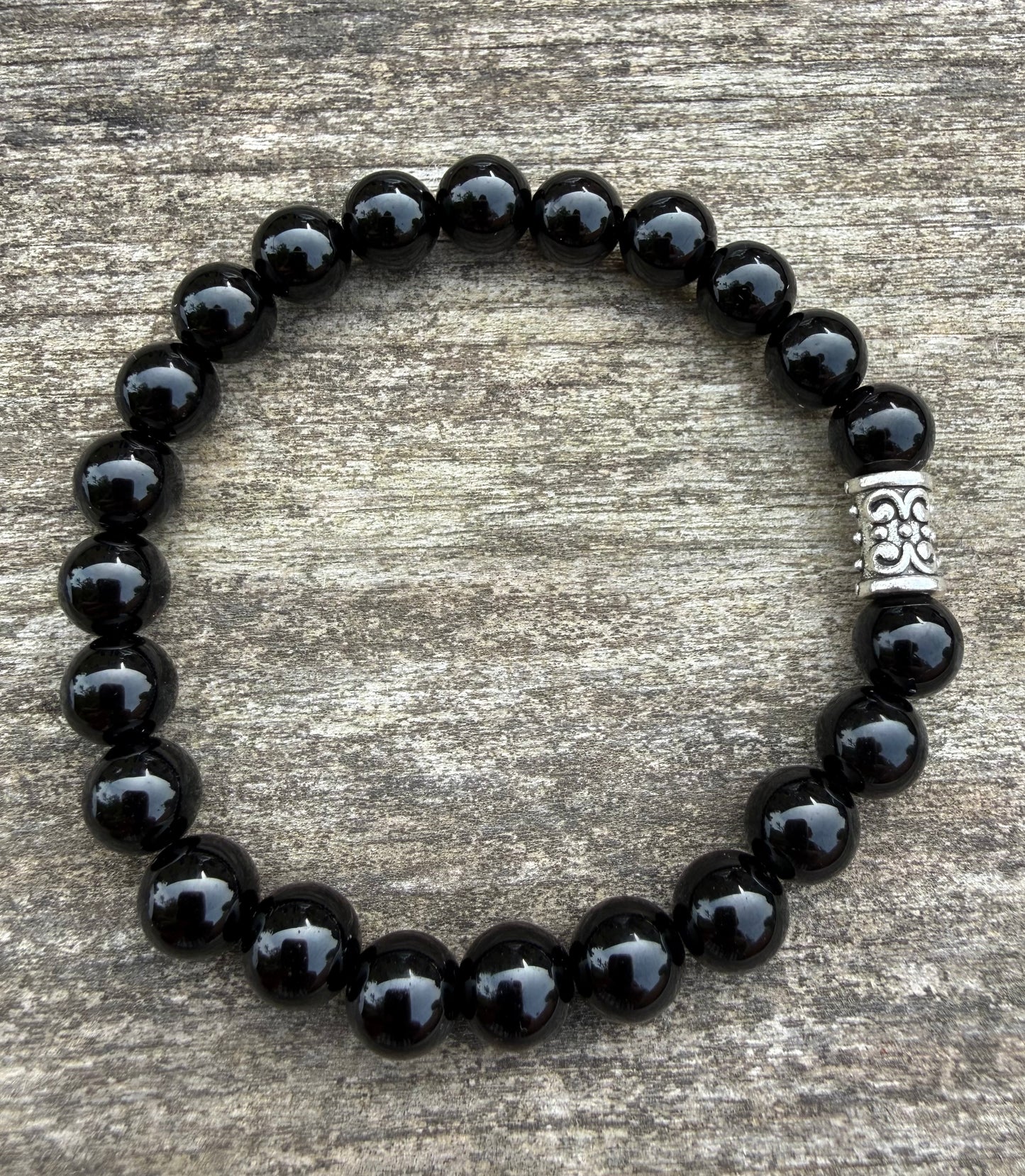 Black Obsidian 8mm Beaded Stretch Bracelet