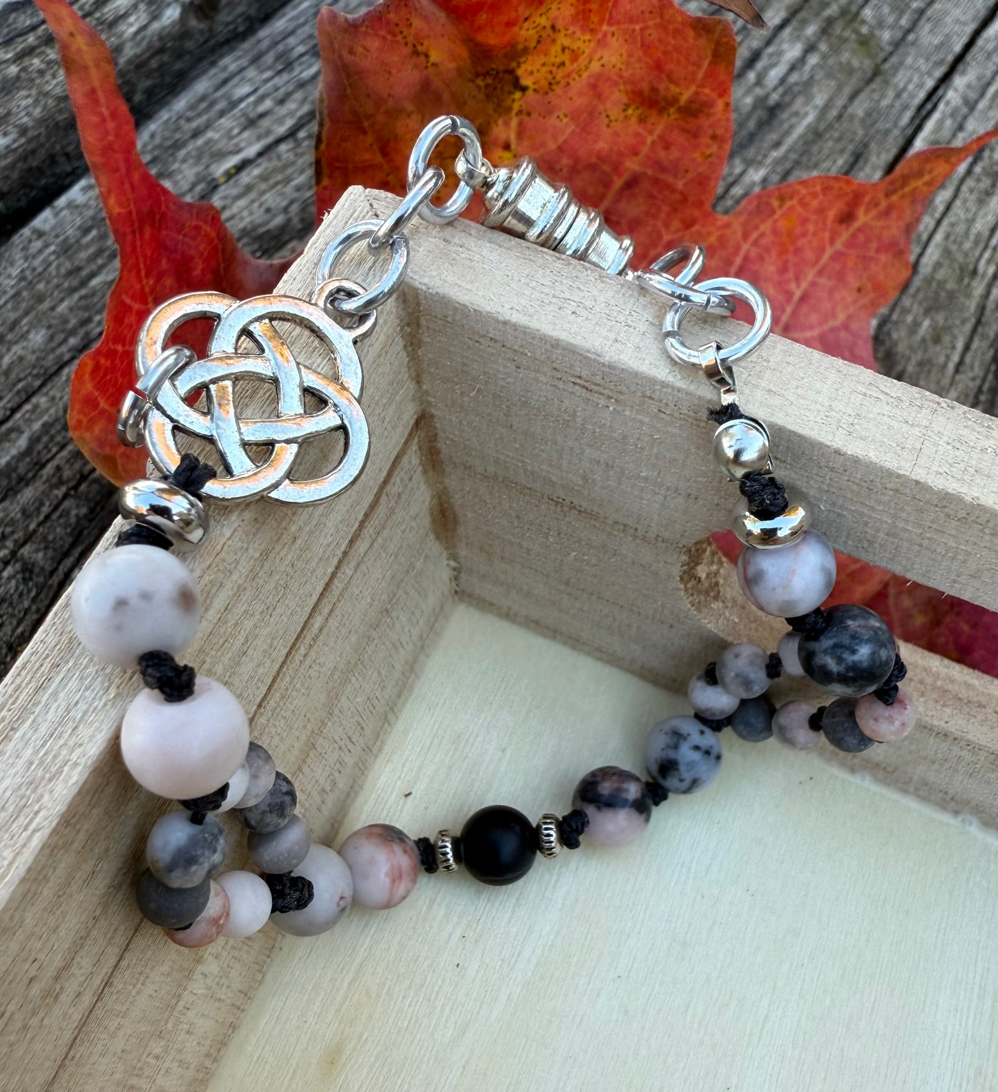 Zebra Jasper Knotted Bracelet