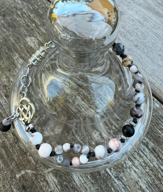 Zebra Jasper Knotted Bracelet