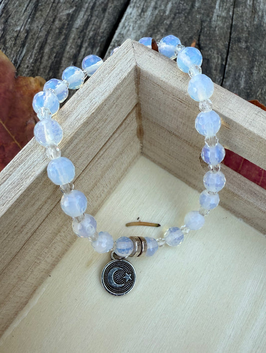 Opalite & Miyuki Seed Beads Stretch Bracelet
