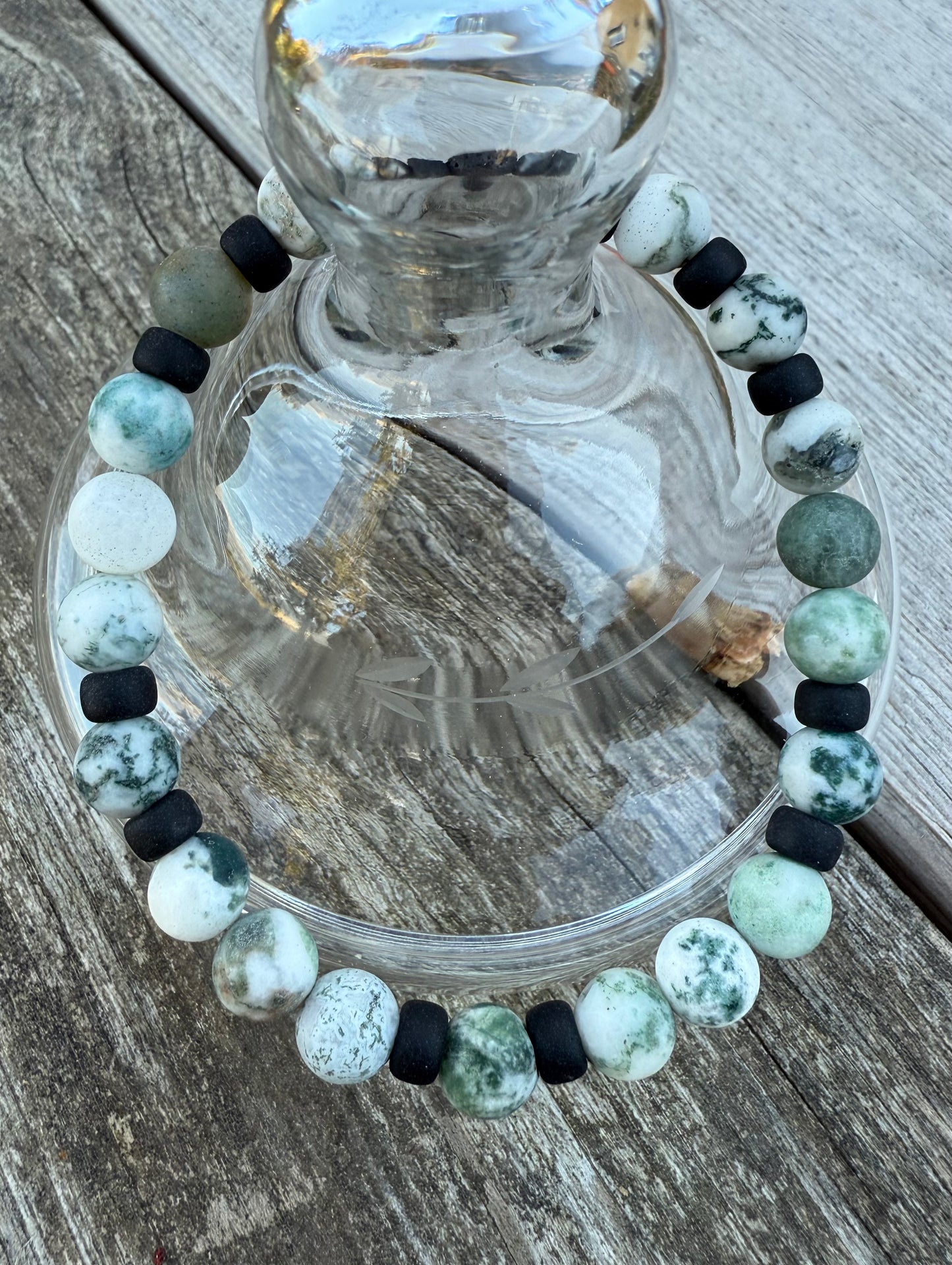 Moss Tree Agate Stretch Bracelet