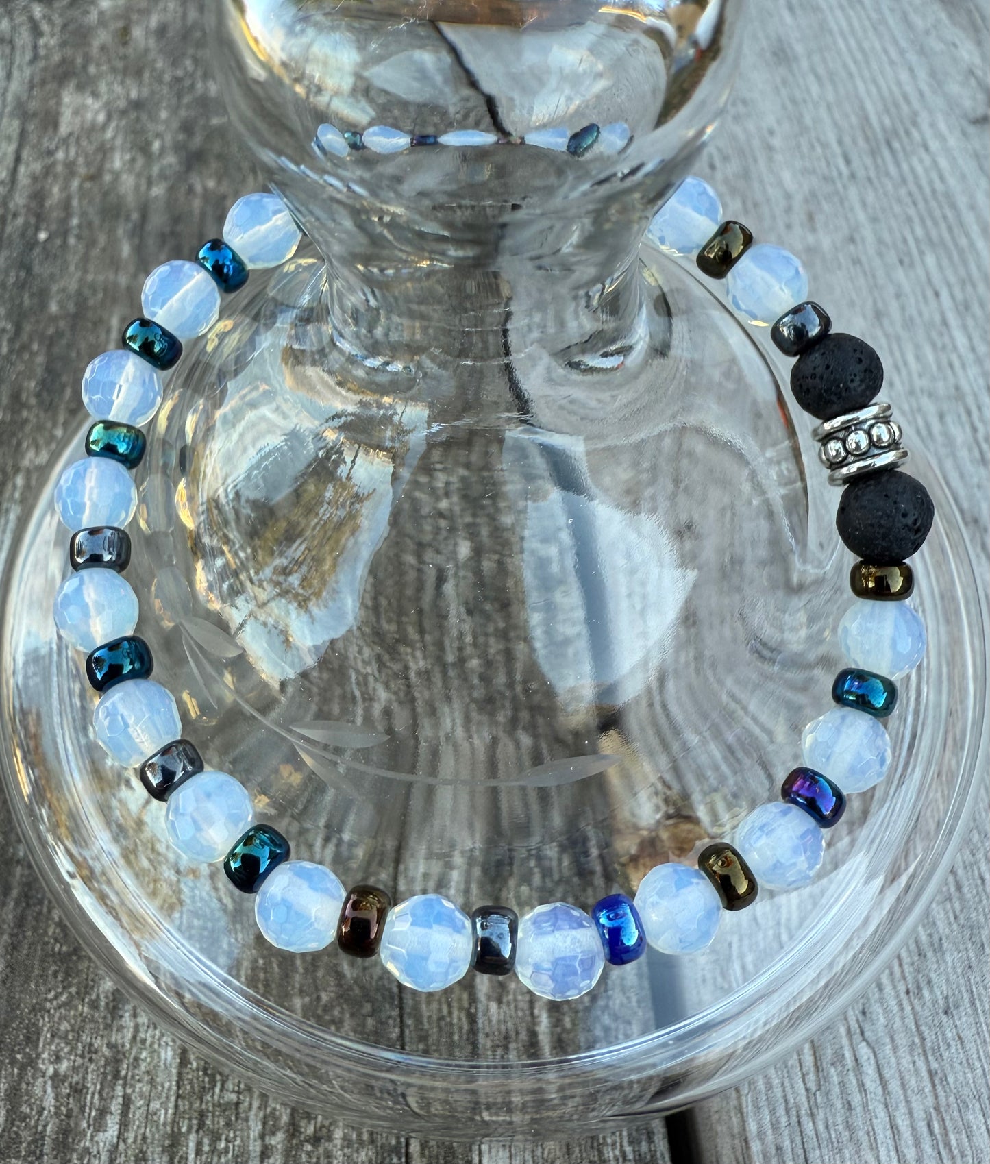 Opalite & Miyuki Seed Beads Stretch Bracelet