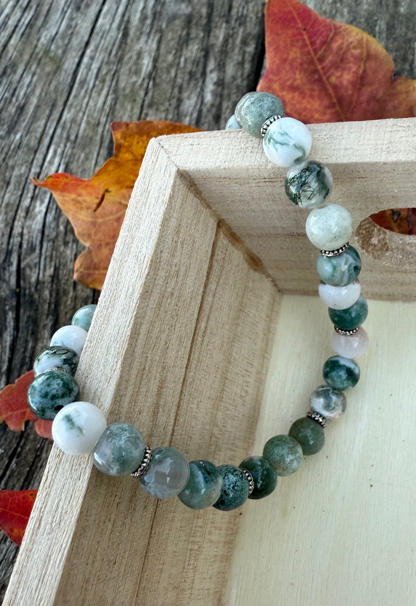 Moss Agate Stretch Bracelet