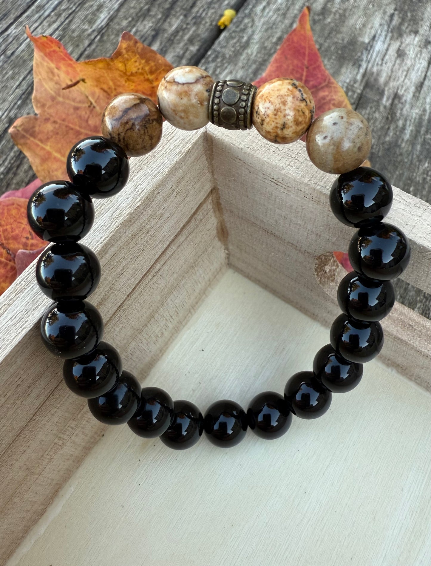 Onyx & Jasper Stretch Bracelet