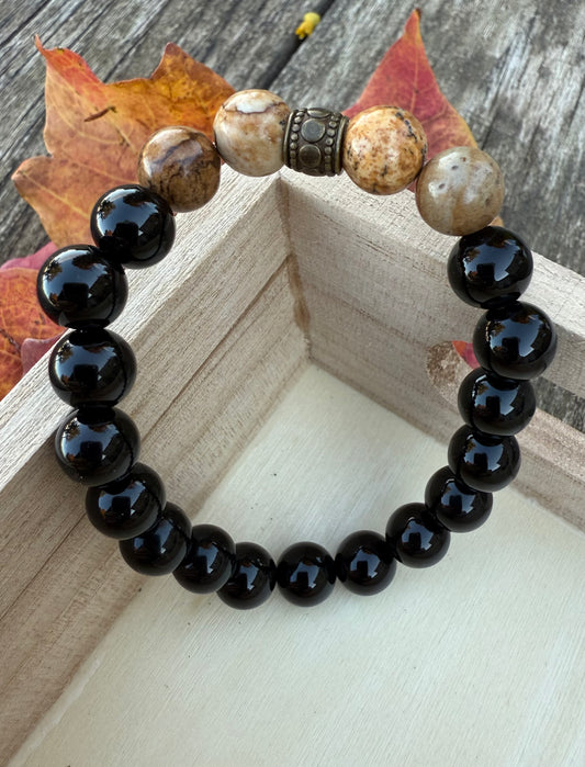 Onyx & Jasper Stretch Bracelet