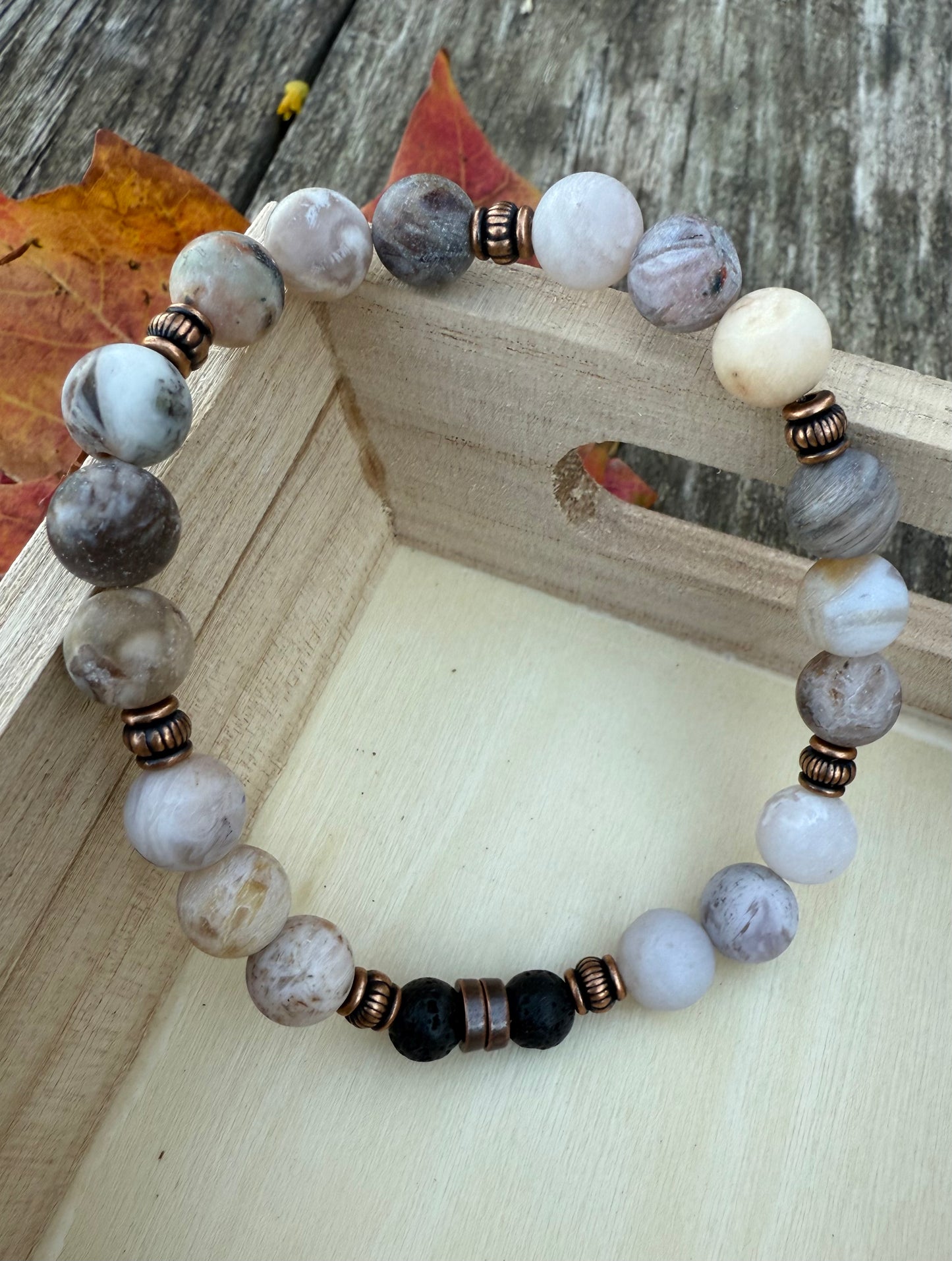 Bamboo Agate Stretch Bracelet