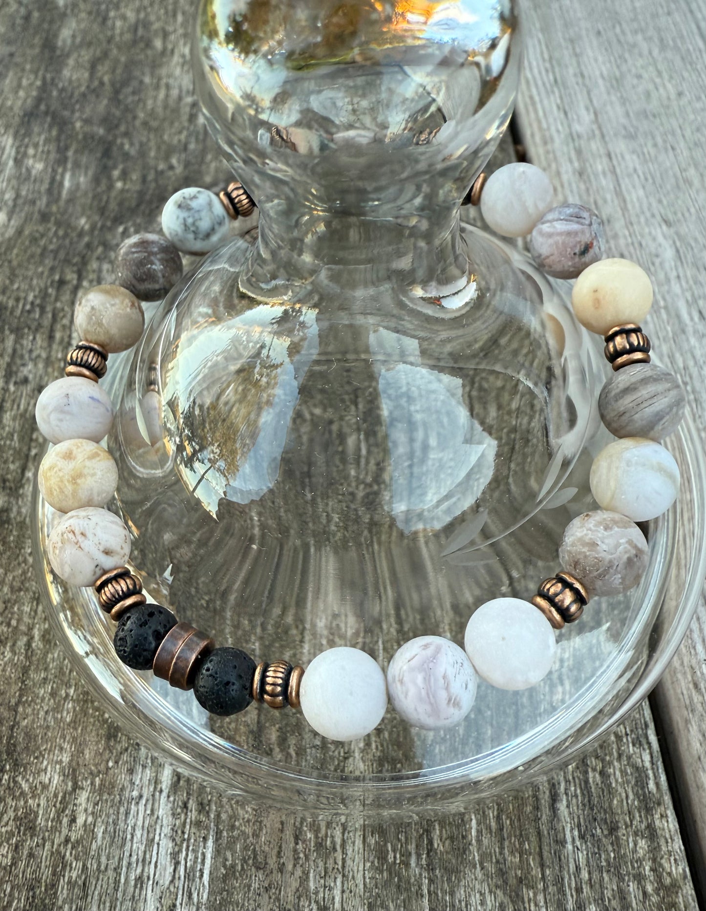 Bamboo Agate Stretch Bracelet