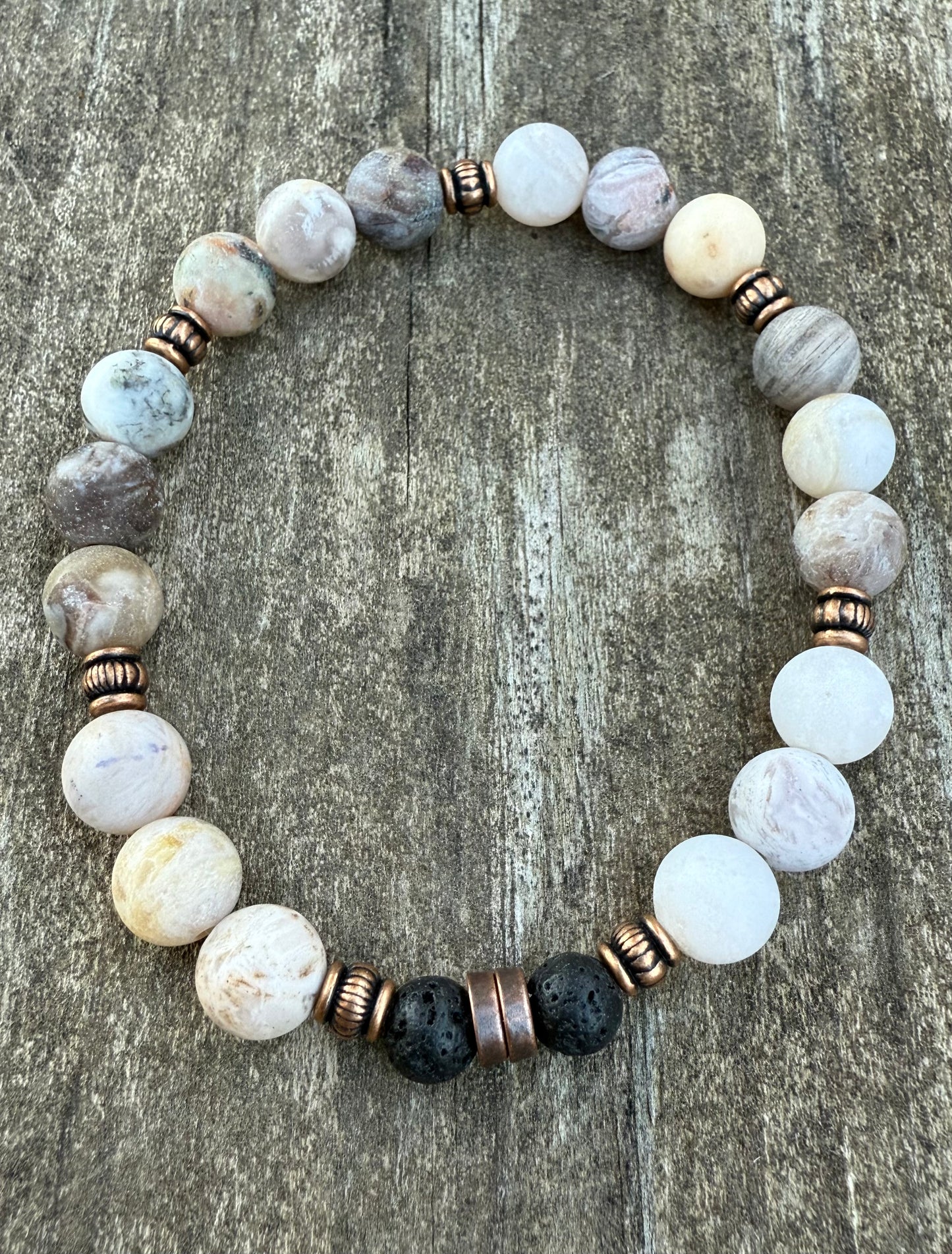 Bamboo Agate Stretch Bracelet