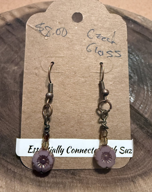 Czech Glass Earrings - Various Colours & Bead Shapes Available