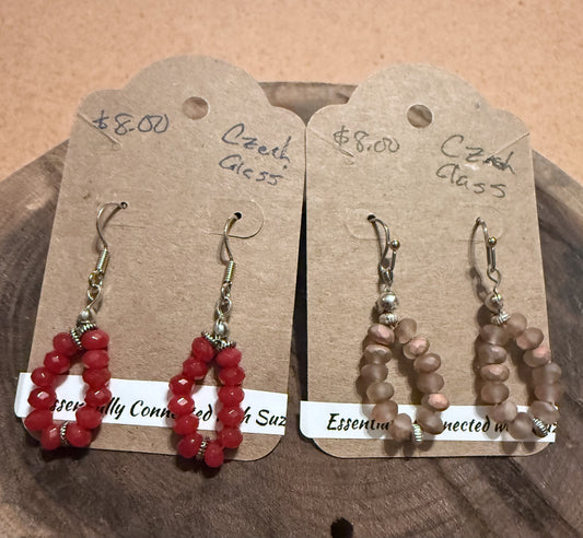 Czech glass loop earrings