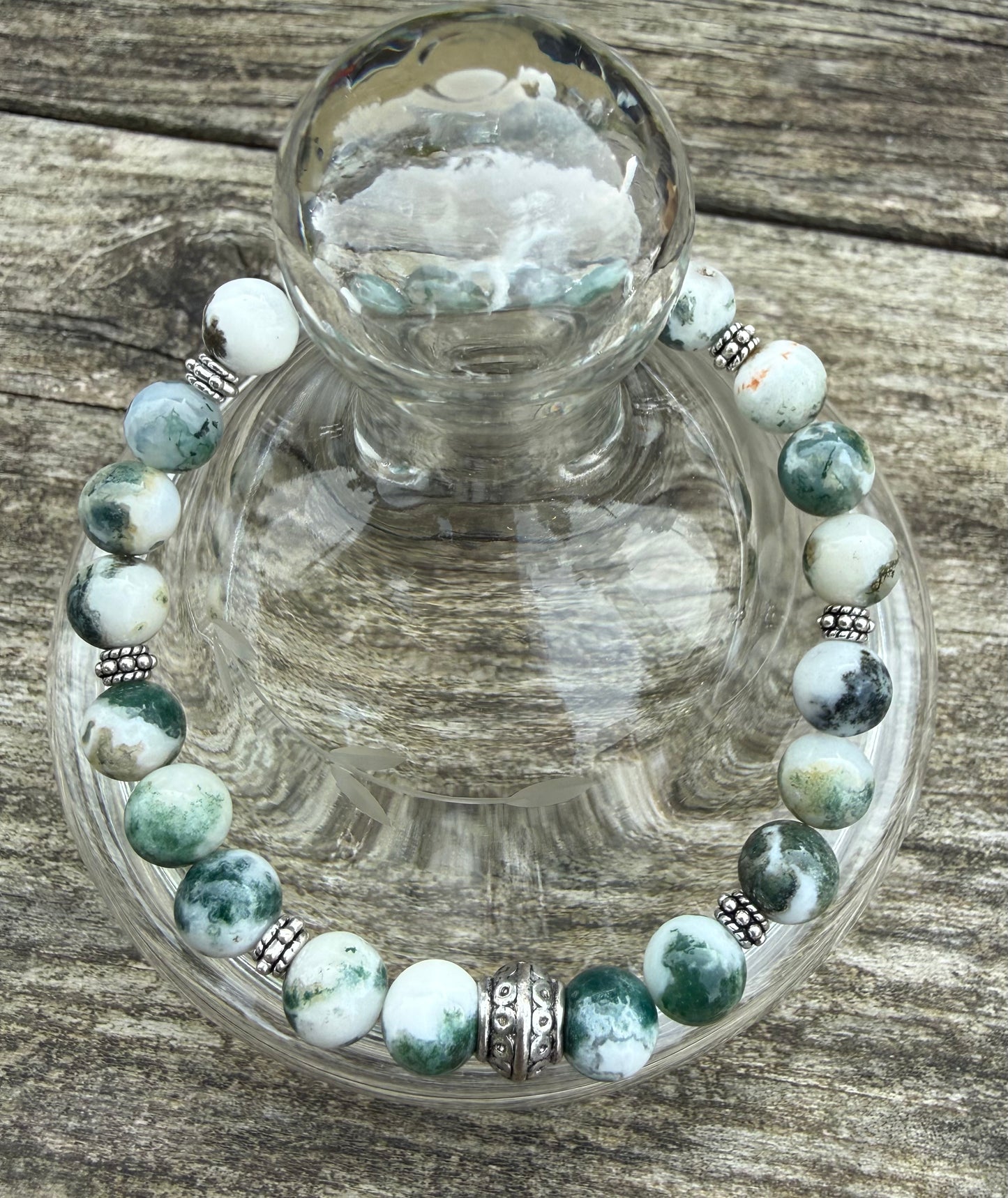Moss Tree Agate Stretch Bracelet