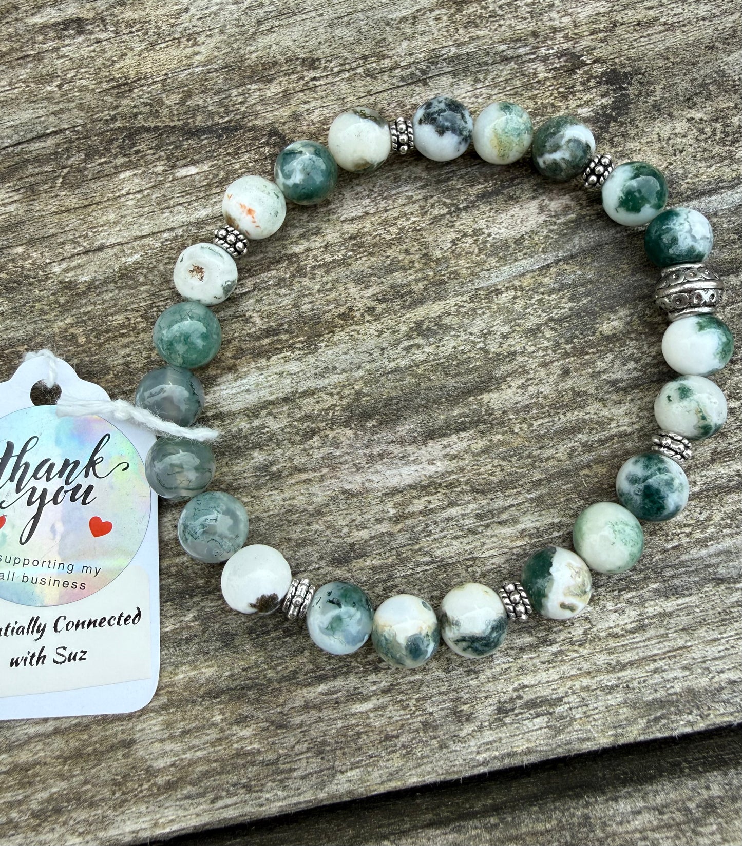 Moss Tree Agate Stretch Bracelet