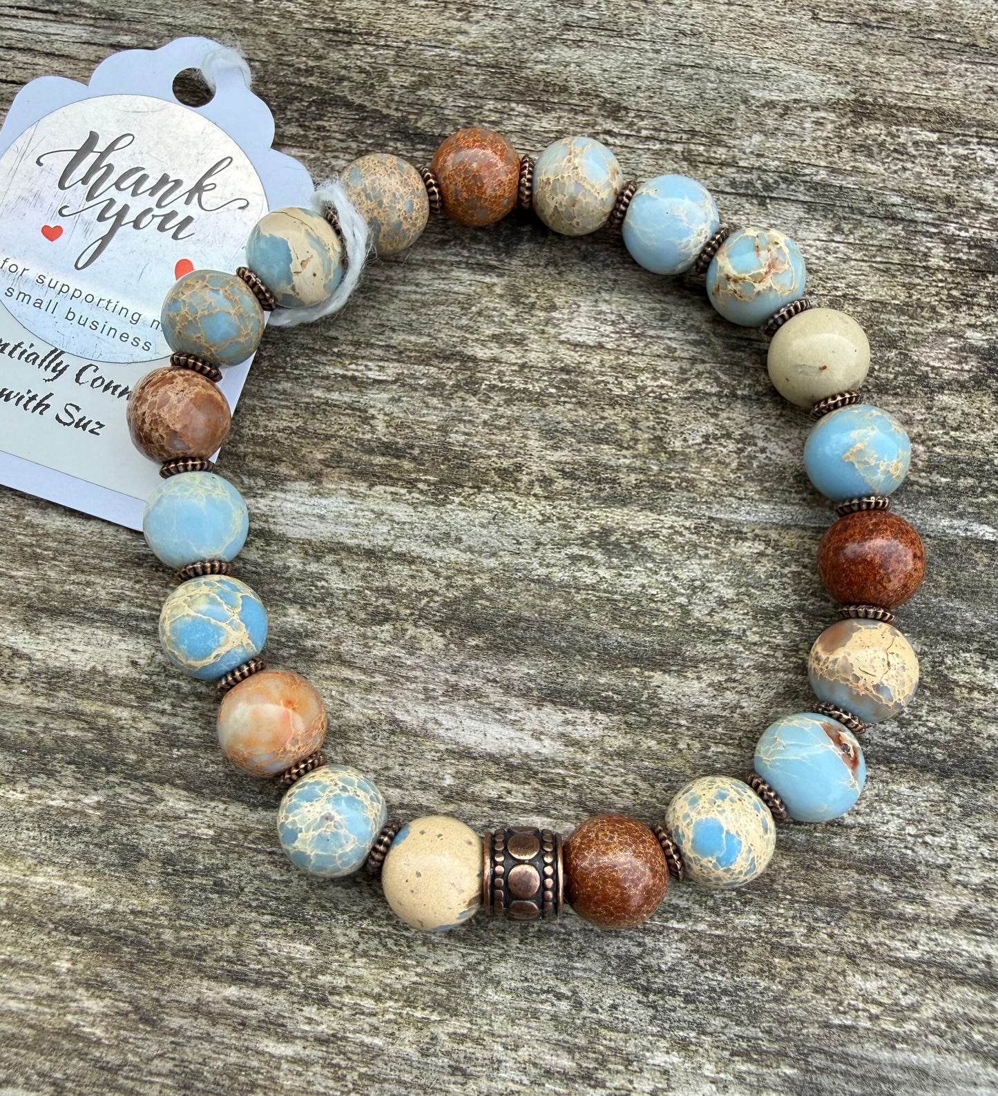 Cornflower Blue Jasper Beads Stretch Bracelet