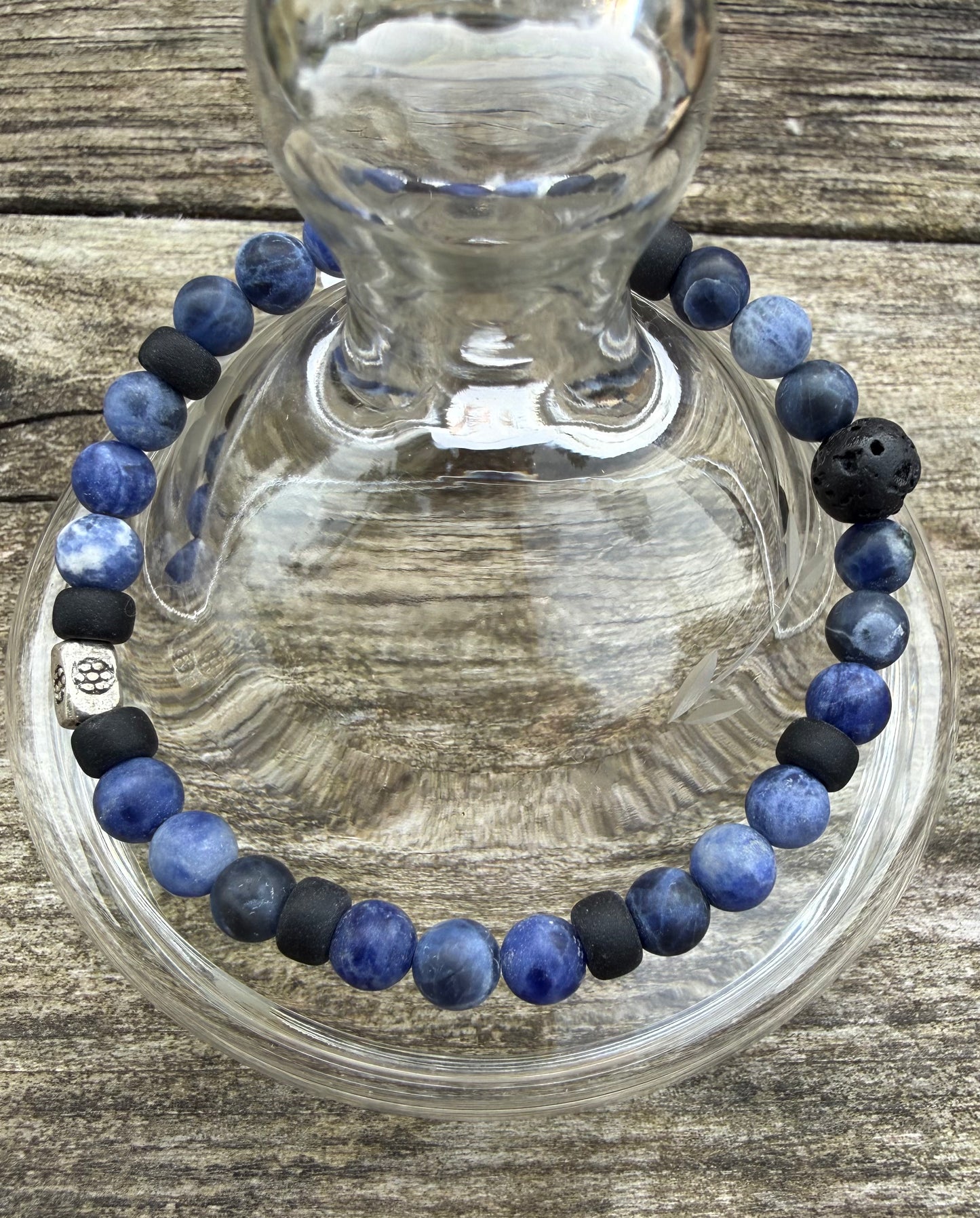 Matte Blue Sodalite Stretch Bracelet