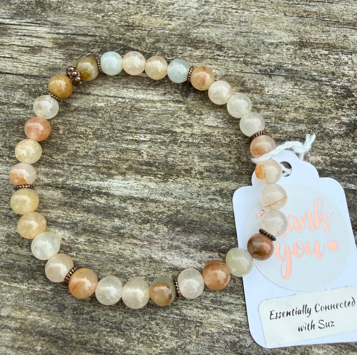 Red Silk Quartz Stretch Bracelet