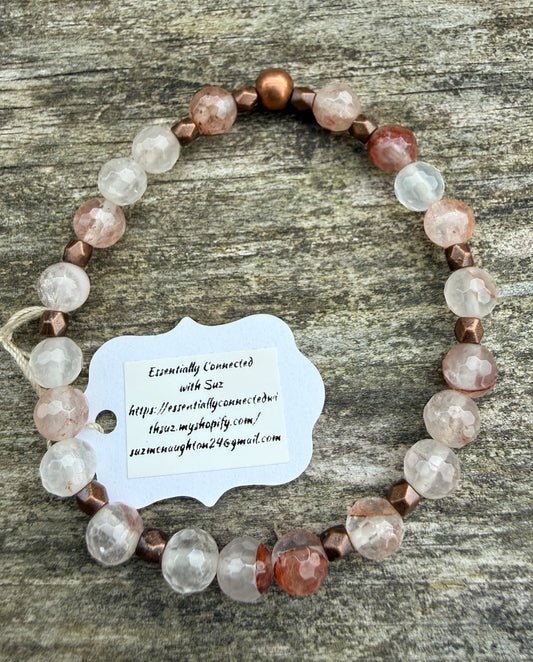 Faceted Cherry Quartz Stretch Bracelet