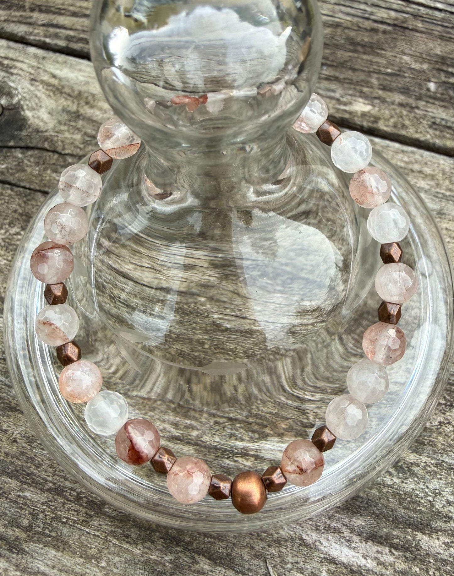 Faceted Cherry Quartz Stretch Bracelet