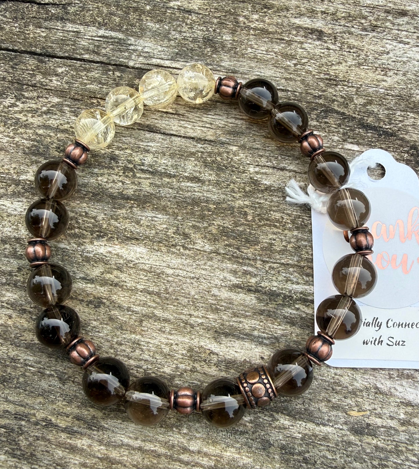 Smokey Quartz & Citrine Stretch Bracelet
