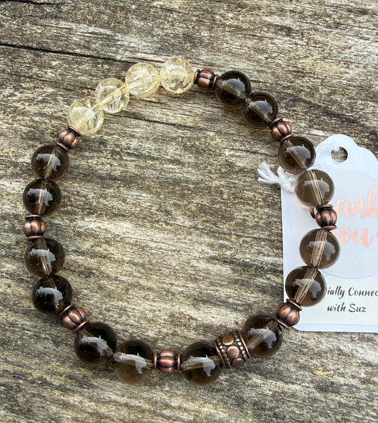 Smokey Quartz & Citrine Stretch Bracelet
