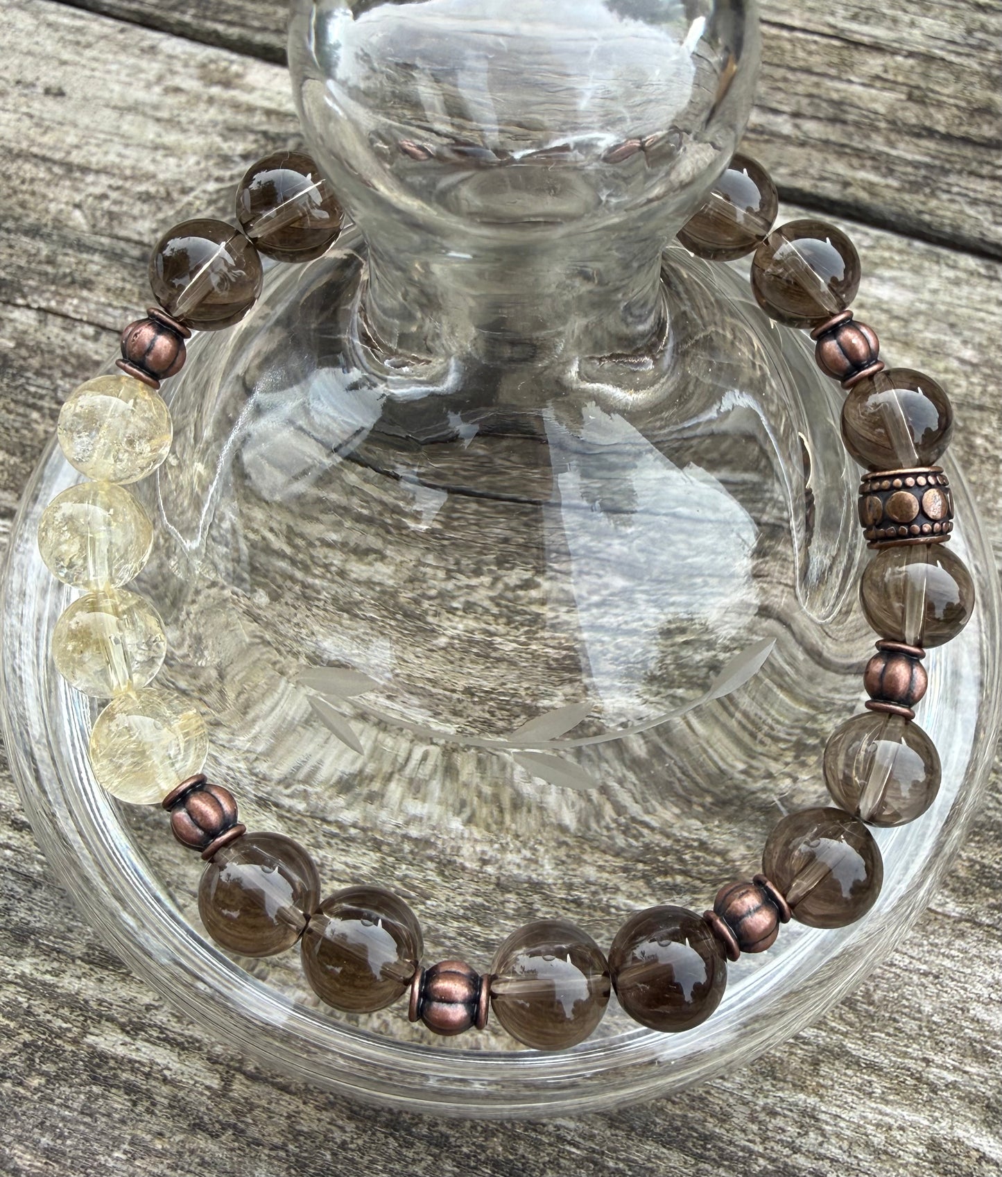 Smokey Quartz & Citrine Stretch Bracelet