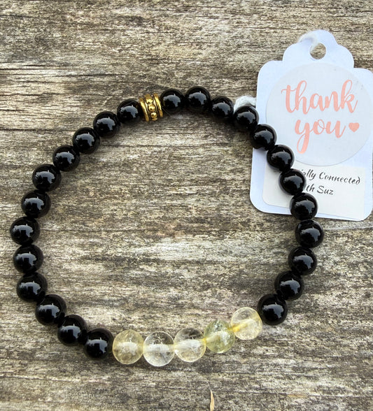 Onyx & Citrine Stretch Bracelet