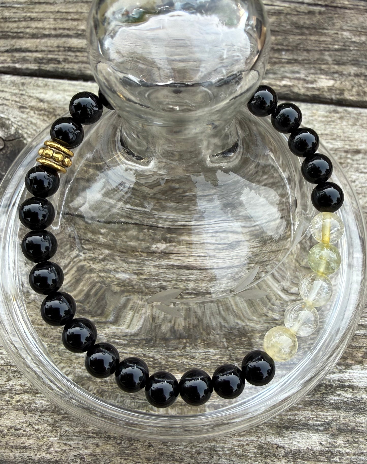 Onyx & Citrine Stretch Bracelet