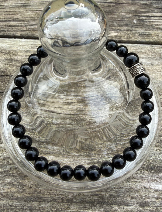 Black Jasper 6mm Beaded Stretch Bracelet