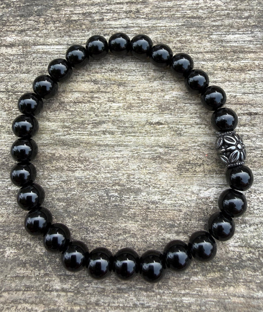 Black Jasper 8mm Beaded Stretch Bracelet