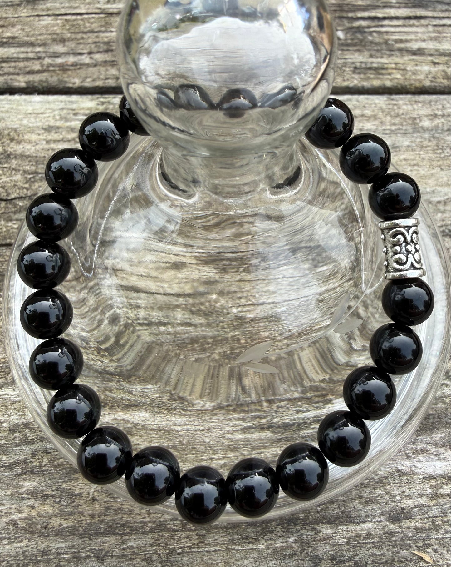 Black Obsidian 8mm Beaded Stretch Bracelet